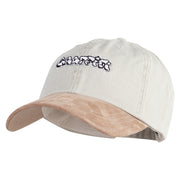 Graffiti Embroidered Suede Bill Washed Pigment Dyed Cap - Beige-Tan OSFM