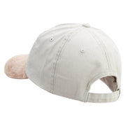 Graffiti Embroidered Suede Bill Washed Pigment Dyed Cap - Beige-Tan OSFM