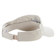 Bear Rides a Canoe Embroidered Pro Style Cotton Twill Washed Visor - Stone OSFM