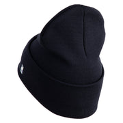 U.S. Air Force Roundel Logo Embroidered 12 Inch Solid Knit Cuff Long Beanie Made in USA - Navy OSFM