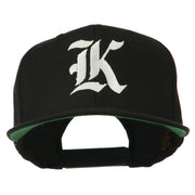 Old English K Embroidered Flat Bill Cap