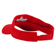 Bear Rides a Canoe Embroidered Pro Style Cotton Twill Washed Visor - Red OSFM