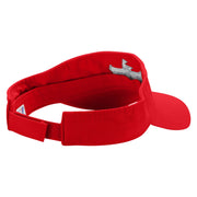 Bear Rides a Canoe Embroidered Pro Style Cotton Twill Washed Visor - Red OSFM