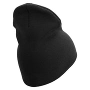 2nd Marine Division Retired Symbol Embroidered 8 Inch Solid Knit Short Beanie Made in USA - Black OSFM