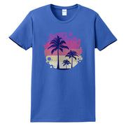 Retro Sunset Lady's Soft Spun Cotton Essential T-Shirt