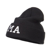 MA Massachusetts Embroidered Long Beanie