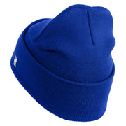 U.S. Airforce Veteran with Roundel Logo Embroidered 12 Inch Solid Knit Cuff Long Beanie Made in USA