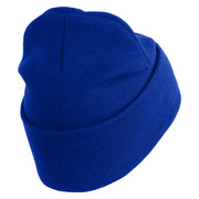 U.S. Airforce Veteran with Roundel Logo Embroidered 12 Inch Solid Knit Cuff Long Beanie Made in USA