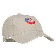 Elephant USA Flag Embroidered Washed Buckle Cap