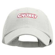 Chunky Embroidered Low Profile Washed Cap - White OSFM