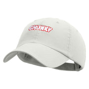 Chunky Embroidered Low Profile Washed Cap - White OSFM