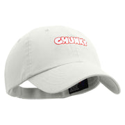 Chunky Embroidered Low Profile Washed Cap - White OSFM