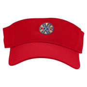 Poker Coin Embroidered Cotton Twill Sun Visor - Red OSFM