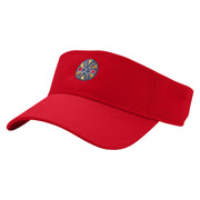 Poker Coin Embroidered Cotton Twill Sun Visor - Red OSFM