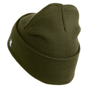 U.S. Airforce Veteran with Roundel Logo Embroidered 12 Inch Solid Knit Cuff Long Beanie Made in USA