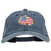 Elephant USA Flag Embroidered Washed Buckle Cap