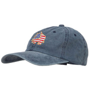 Elephant USA Flag Embroidered Washed Buckle Cap