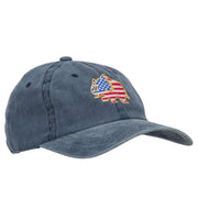 Elephant USA Flag Embroidered Washed Buckle Cap