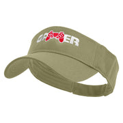 Joystick Gamer Embroidered Cotton Twill Sun Visor - Khaki OSFM