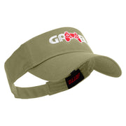 Joystick Gamer Embroidered Cotton Twill Sun Visor - Khaki OSFM