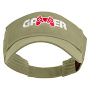 Joystick Gamer Embroidered Cotton Twill Sun Visor - Khaki OSFM