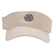 Poker Coin Embroidered Cotton Twill Sun Visor - Khaki OSFM