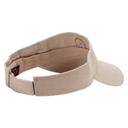 Poker Coin Embroidered Cotton Twill Sun Visor - Khaki OSFM