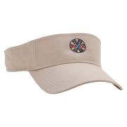 Poker Coin Embroidered Cotton Twill Sun Visor - Khaki OSFM