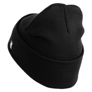 U.S. Airforce Veteran with Roundel Logo Embroidered 12 Inch Solid Knit Cuff Long Beanie Made in USA