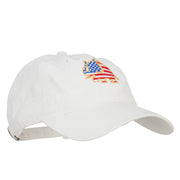 Elephant USA Flag Embroidered Washed Buckle Cap