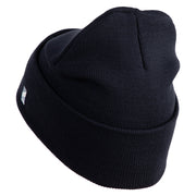 U.S. Airforce Veteran with Roundel Logo Embroidered 12 Inch Solid Knit Cuff Long Beanie Made in USA