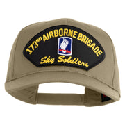 173rd Airborne Brigade Sky Soldier Patched Solid Cotton Twill Pro Style Cap - Khaki OSFM
