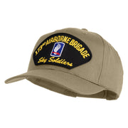 173rd Airborne Brigade Sky Soldier Patched Solid Cotton Twill Pro Style Cap - Khaki OSFM
