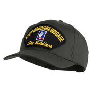 173rd Airborne Brigade Sky Soldier Patched Solid Cotton Twill Pro Style Cap - Charcoal OSFM