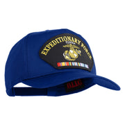 Expeditionary Force USMC Patched Solid Cotton Twill 5 Panel Prostyle Snap Cap - Royal OSFM