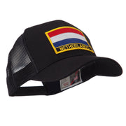 Europe Flag Letter Patched Mesh Cap