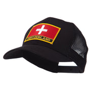 Europe Flag Letter Patched Mesh Cap