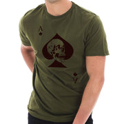 Special Forces Ace Death Card Graphic Short Sleeve Cotton Jersey T-Shirt