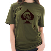 Special Forces Ace Death Card Graphic Short Sleeve Cotton Jersey T-Shirt