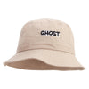 Ghost Embroidered Pigment Dyed Bucket Hat - Khaki OSFM