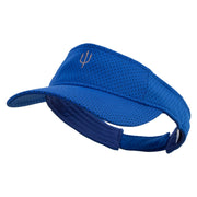 Silver Trident Logo Embroidered Athletic Jersey Mesh Sports Visor - Royal OSFM