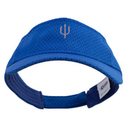 Silver Trident Logo Embroidered Athletic Jersey Mesh Sports Visor - Royal OSFM