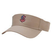 Dollar Symbol Embroidered Cotton Twill Sun Visor