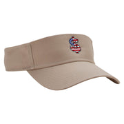 Dollar Symbol Embroidered Cotton Twill Sun Visor