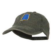 Alabama State Map Embroidered Washed Cap