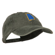 Alabama State Map Embroidered Washed Cap