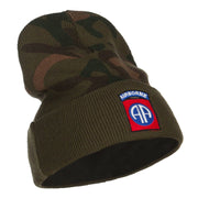 82nd Airborne Embroidered Camo Long Beanie