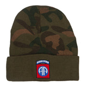 82nd Airborne Embroidered Camo Long Beanie