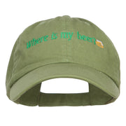 Where's My Beer Embroidered Low Cap