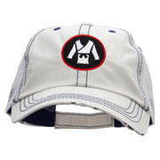 Karate Uniform Embroidered Frayed Mesh Cap